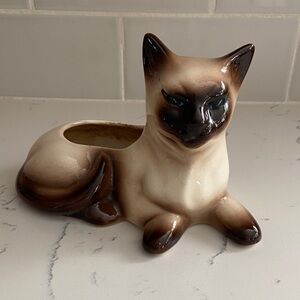 Vintage Siamese Cat Planter – California Pottery – Mid Century Style